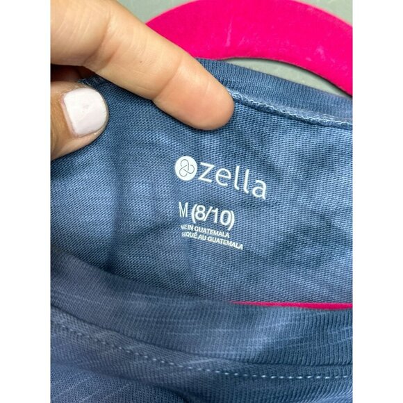 Zella Girls Medium LS Crewneck Garment Dye Studio Blue Insignia Tie Dye T-Shirt - Picture 3 of 10